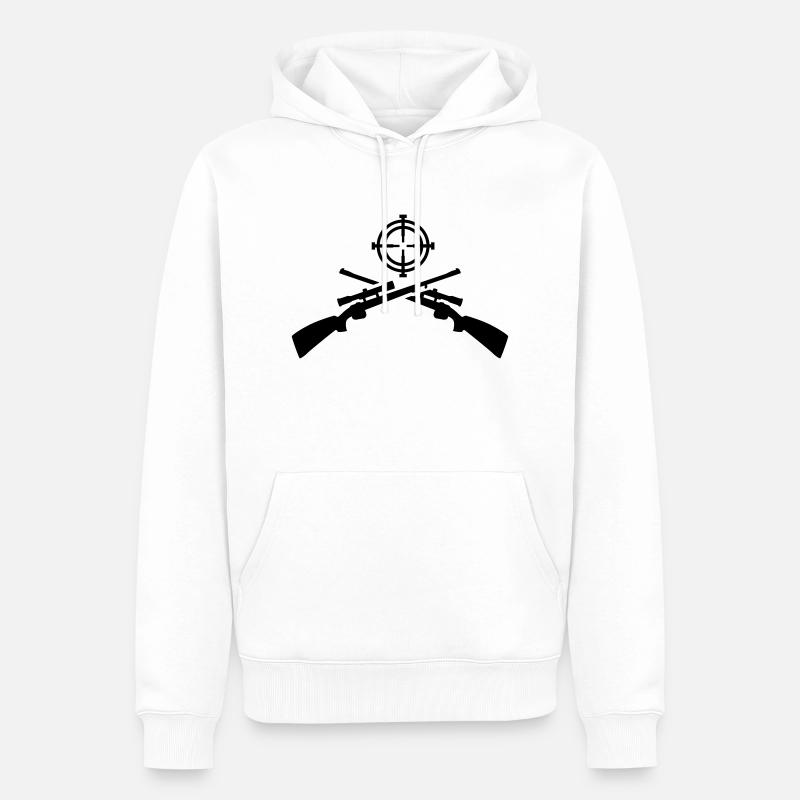 Fusil - Sweat à capuche Premium bio Homme - blanc
