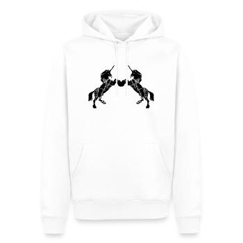 Rayures anciennes fissures 2 licornes conception f - Sweat à capuche Premium bio Homme - blanc - Devant - Nico (187cm)
