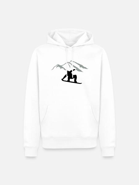 Snowboard - Sweat à capuche Premium bio Homme - blanc