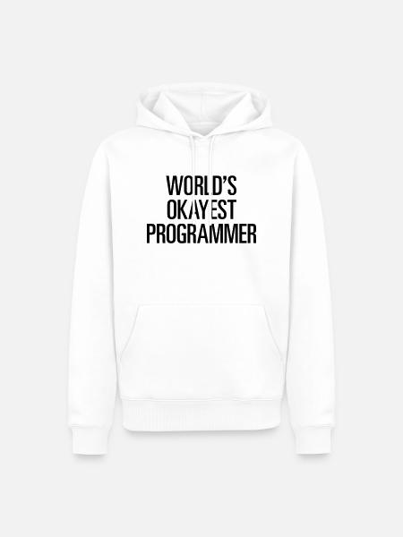 World's Okayest Programmer / Programmierer - Männer Premium Bio Hoodie - Weiß