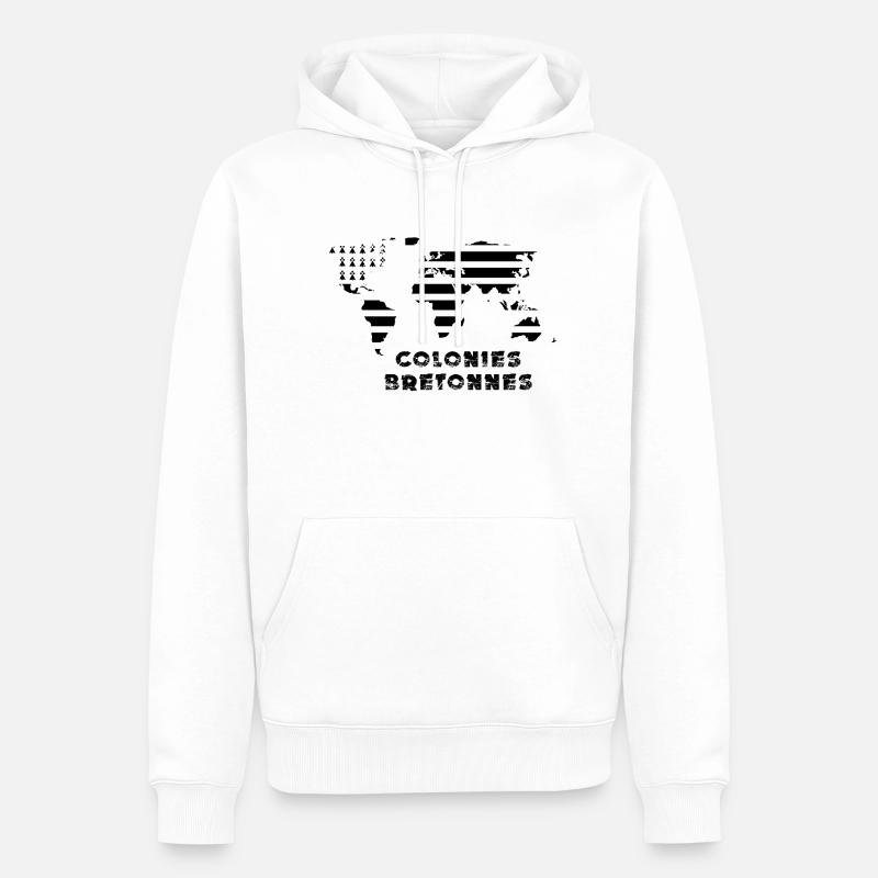 Bretagne colonies - Sweat à capuche Premium bio Homme - blanc