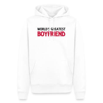 World's greatest boyfriend - Sweat à capuche Premium bio Homme - blanc - Devant - Nico (187cm)