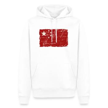 China Vintage Flag - Männer Premium Bio Hoodie - Weiß - Vorne - Nico (187cm)