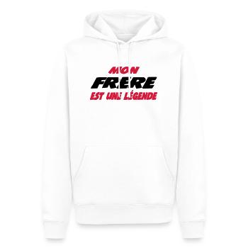 Mon frère est une légende 111 - Männer Premium Bio Hoodie - Weiß - Vorne - Nico (187cm)