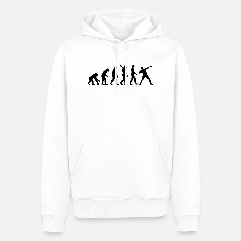 Évolution Lancer du poids - Sweat à capuche Premium bio Homme - blanc