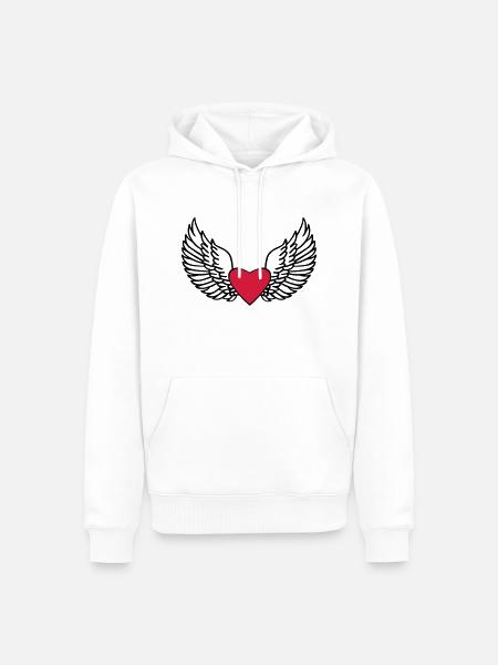 Heart and Wings - Men’s Premium Organic Hoodie - white