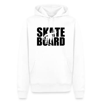 Skateboard - Sweat à capuche Premium bio Homme - blanc - Devant - Nico (187cm)