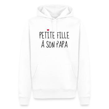 Petite fille à son Papa - Naissance - Enfant - Sweat à capuche Premium bio Homme - blanc - Devant - Nico (187cm)