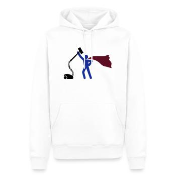 Staub saugen HEH 3 farb Vektor - Männer Premium Bio Hoodie - Weiß - Vorne - Nico (187cm)
