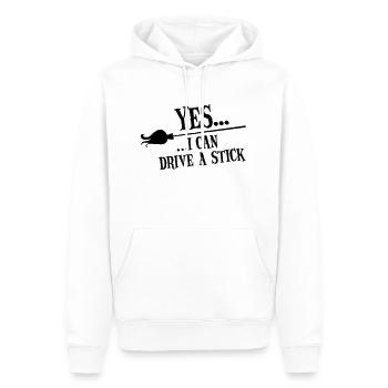 Yes...I Can Drive A Stick....Funny Witch Design - Männer Premium Bio Hoodie - Weiß - Vorne - Nico (187cm)