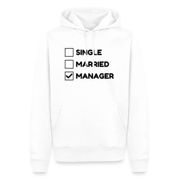 Manager / Chef / Arbeit / Job - Männer Premium Bio Hoodie - Weiß - Vorne - Nico (187cm)