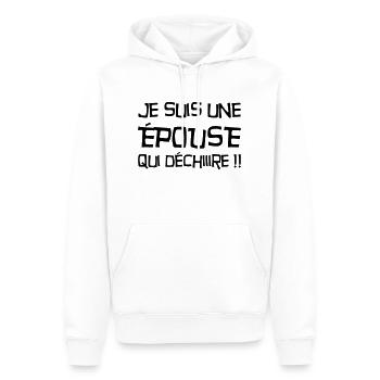 Mariage Amour Marié Mariée EJG EVJF Mari Femme - Sweat à capuche Premium bio Homme - blanc - Devant - Nico (187cm)