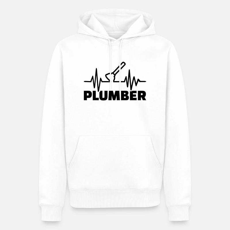 Klempner - Männer Premium Bio Hoodie - Weiß