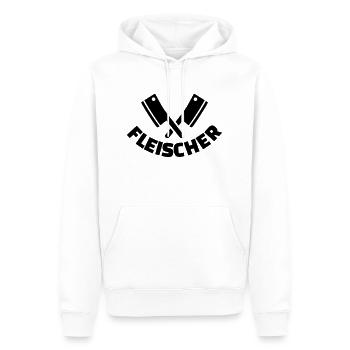 Fleischer - Männer Premium Bio Hoodie - Weiß - Vorne - Nico (187cm)
