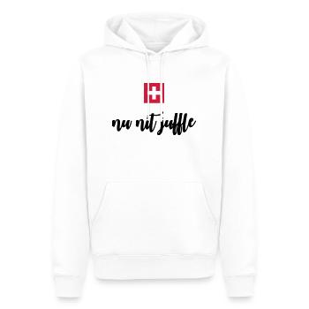 Nu Nit Juffle (CH, Schweiz) - Sweat à capuche Premium bio Homme - blanc - Devant - Nico (187cm)