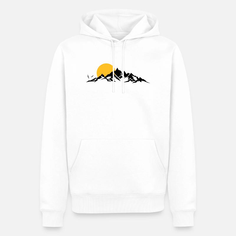 Landschaft - Berge Sonne - Männer Premium Bio Hoodie - Weiß