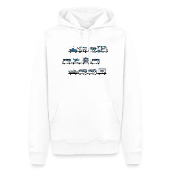 Lokomotivführer-T-Shirt - Männer Premium Bio Hoodie - Weiß - Vorne - Nico (187cm)