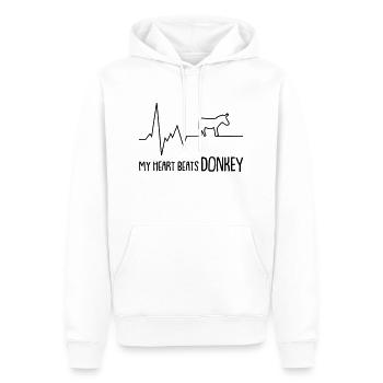 my heart beats donkey - Männer Premium Bio Hoodie - Weiß - Vorne - Nico (187cm)