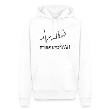 my heart beats piano - Männer Premium Bio Hoodie - Weiß - Vorne - Nico (187cm)