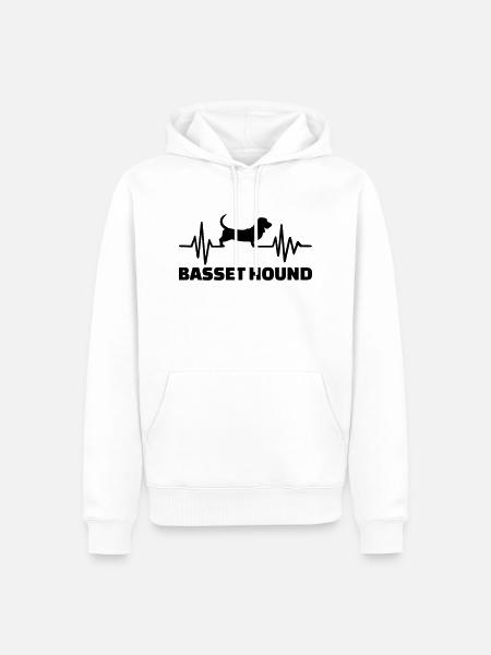 Basset Hound - Men’s Premium Organic Hoodie - white