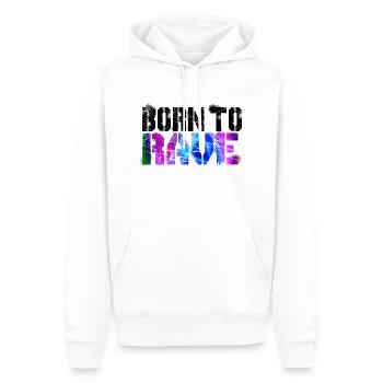 Born To Rave - Sweat à capuche Premium bio Homme - blanc - Devant - Nico (187cm)