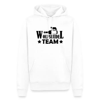 wolfsrudel_team_01 - Männer Premium Bio Hoodie - Weiß - Vorne - Nico (187cm)