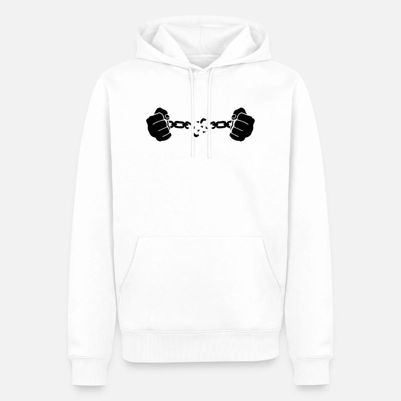 hand_kette_1 - Männer Premium Bio Hoodie - Weiß