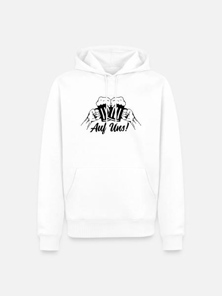 bier auf uns anstossen - Männer Premium Bio Hoodie - Weiß