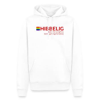 HIBBELIG - Männer Premium Bio Hoodie - Weiß - Vorne - Nico (187cm)