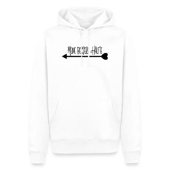 meine_bessere_haelfte_pfeil_links - Männer Premium Bio Hoodie - Weiß - Vorne - Nico (187cm)