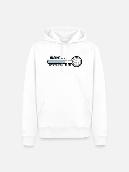 Volleyball Loading Superspieler - Männer Premium Bio Hoodie - Weiß