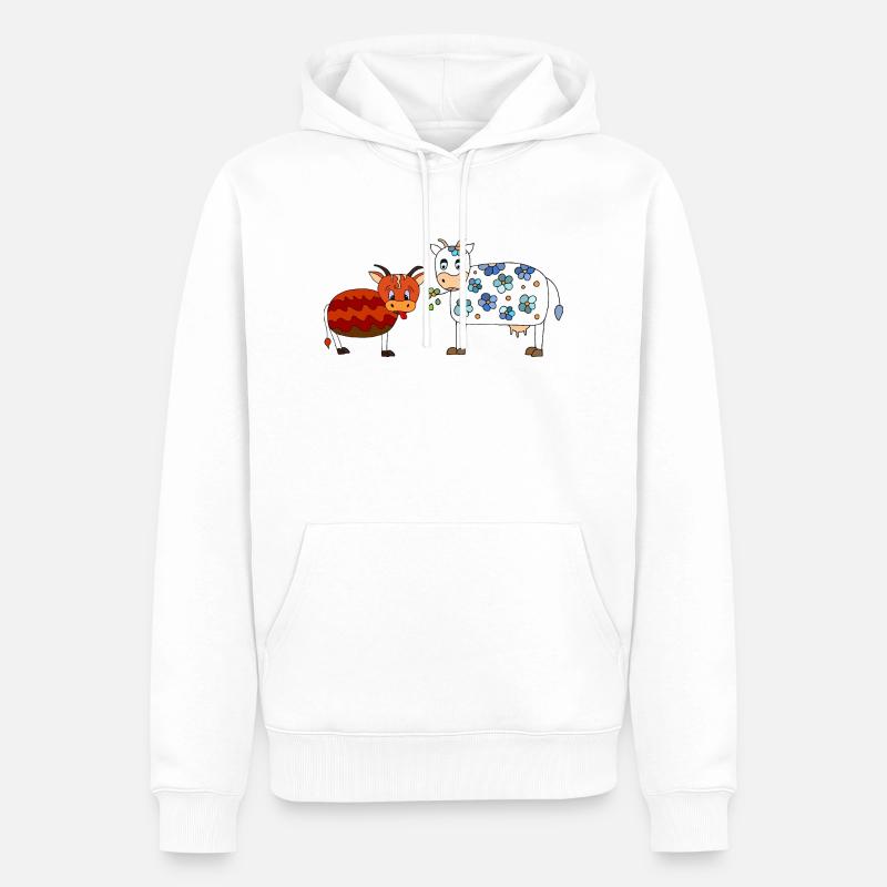 Cows - Men’s Premium Organic Hoodie - white