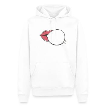 Bouche Bulles de parole Communication - Sweat à capuche Premium bio Homme - blanc - Devant - Nico (187cm)