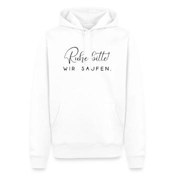 Ruhe bitte wir saufen Alkohol trinken feiern - Männer Premium Bio Hoodie - Weiß - Vorne - Nico (187cm)