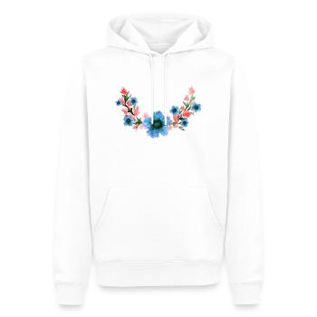Blume - Männer Premium Bio Hoodie - Weiß - Vorne - Nico (187cm)