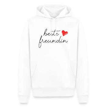 Beste Freundin Spruch Schrift Herz - Männer Premium Bio Hoodie - Weiß - Vorne - Nico (187cm)
