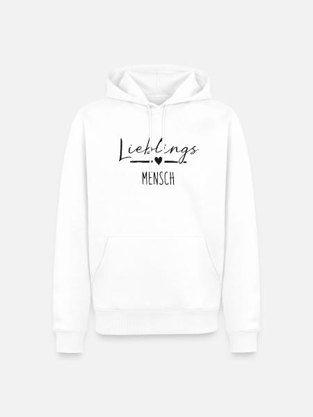 Lieblingsmensch - Männer Premium Bio Hoodie - Weiß