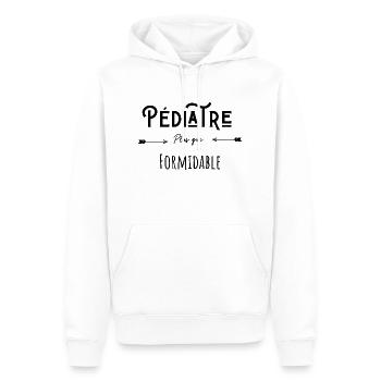 Pédiatre plus que formidable humour citation - Sweat à capuche Premium bio Homme - blanc - Devant - Nico (187cm)