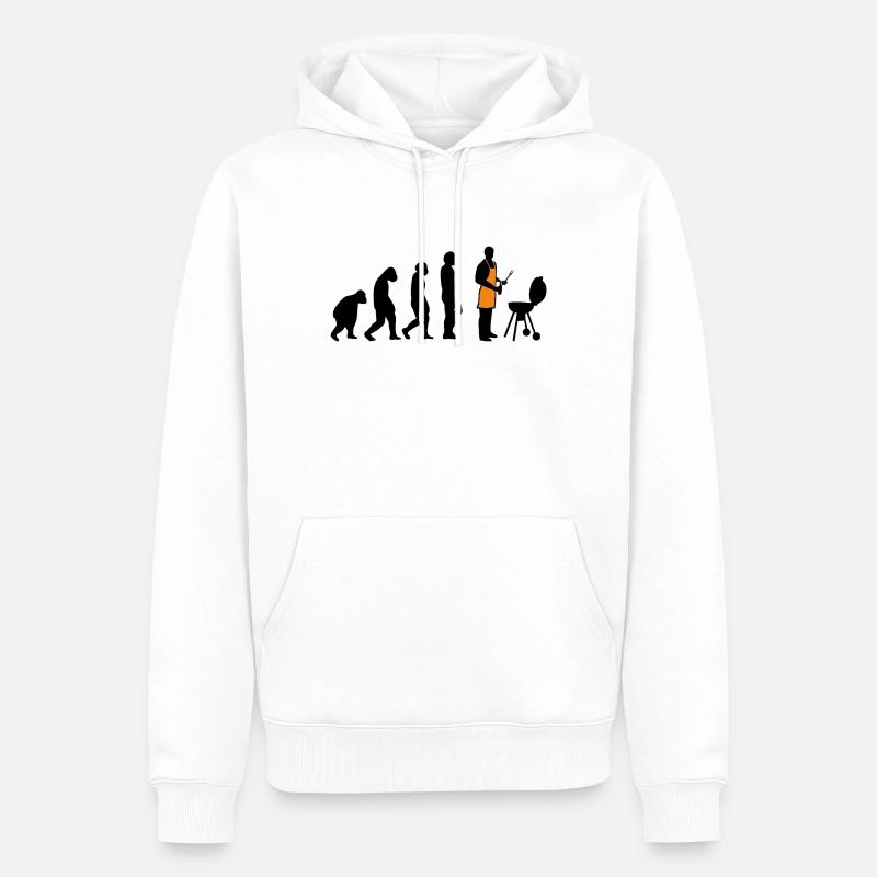 EVOLUTION BARBECUE - Sweat à capuche Premium bio Homme - blanc