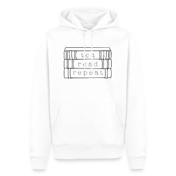 Thé. Lire. Répéter. - Sweat à capuche Premium bio Homme - blanc - Devant - Nico (187cm)