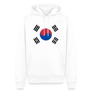 Drapeau Corée du sud / South Korean flag - Sweat à capuche Premium bio Homme - blanc - Devant - Nico (187cm)