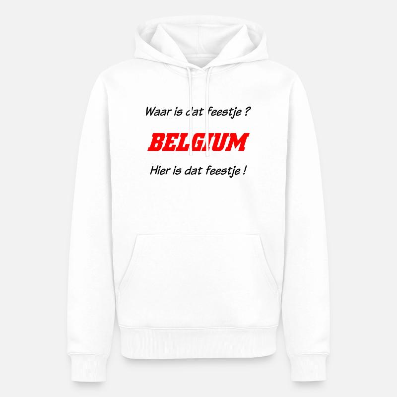 Feestje - Sweat à capuche Premium bio Homme - blanc