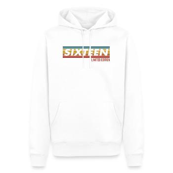 16ème Anniversaire Seize 16 Ans Cadeau Vintage - Sweat à capuche Premium bio Homme - blanc - Devant - Nico (187cm)