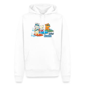 équipe famille chat surf enterrement de vie de jeune fille bureau - Sweat à capuche Premium bio Homme - blanc - Devant - Nico (187cm)