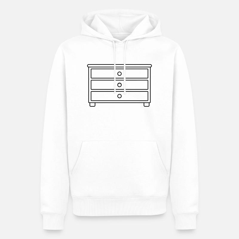 Möbelstück Schubladen Kommode Design - Männer Premium Bio Hoodie - Weiß