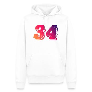 34 Zahl Symbol - Männer Premium Bio Hoodie - Weiß - Vorne - Nico (187cm)