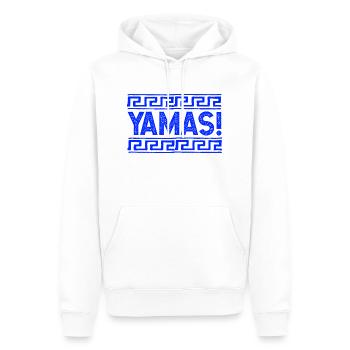 Yamas Ouzo Griechenland Humor fun Spruch - Männer Premium Bio Hoodie - Weiß - Vorne - Nico (187cm)