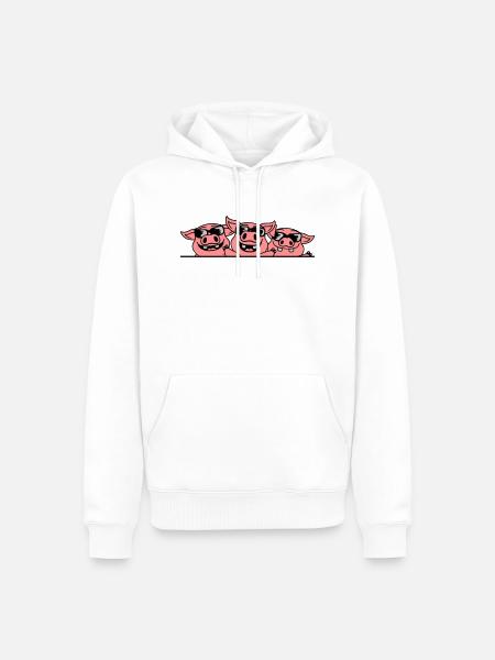 Crew Sunglasses Cool Pigs - Men’s Premium Organic Hoodie - white