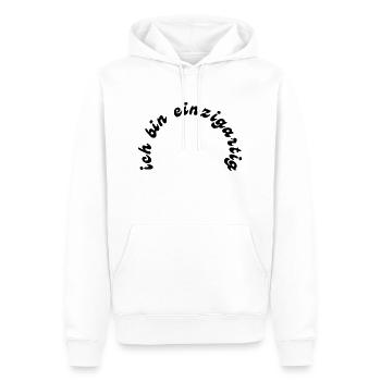 einzigartig - Männer Premium Bio Hoodie - Weiß - Vorne - Nico (187cm)
