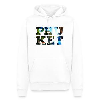 Phuket - Men’s Premium Organic Hoodie - white - Front - Nico (187cm)
